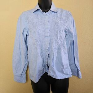 Kenneth Scott Chambray Button Down Top
